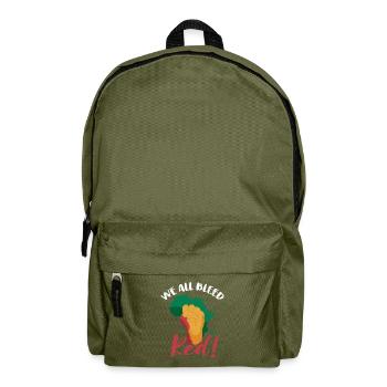 Wir Alle Bluten Rot Für Den Stolzen Afroamerikaner - Rucksack - Olivgrün - Vorne