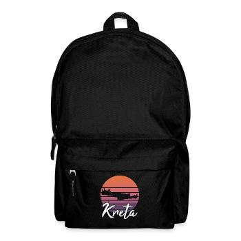 Kreta Insel Karte Urlaub Retro Vintage Geschenk - Rucksack - Schwarz - Vorne