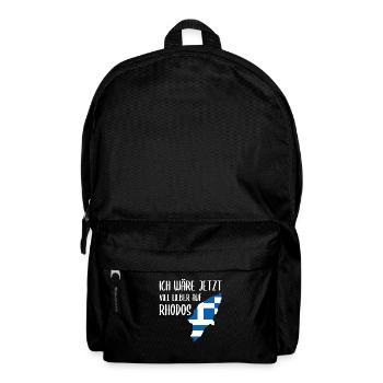 Rhodos Insel Lustiger Spruch Urlaub Geschenk - Rucksack - Schwarz - Vorne