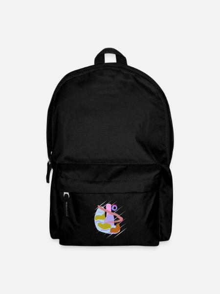 Brush vector abstract design with nose - Backpack - black