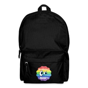 wer ist die Frau, LBTQ, CSD - Rucksack - Schwarz - Vorne