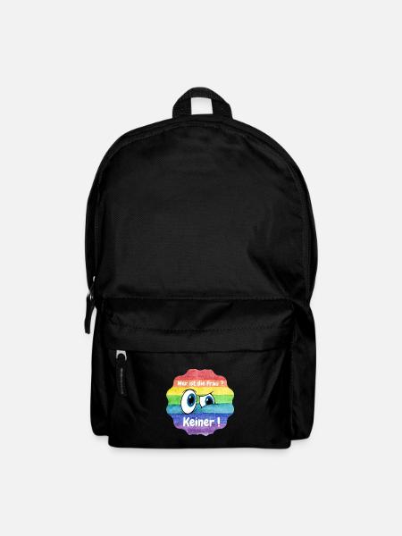 wer ist die Frau, LBTQ, CSD - Rucksack - Schwarz