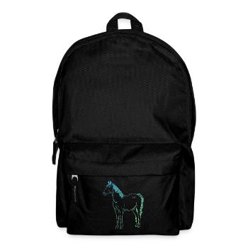 Minimalistisches Pferde Design Geschenk - Rucksack - Schwarz - Vorne