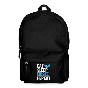 Lebenszyklus am Eibsee - Eat, Sleep, Repeat - Rucksack - Schwarz - Vorne
