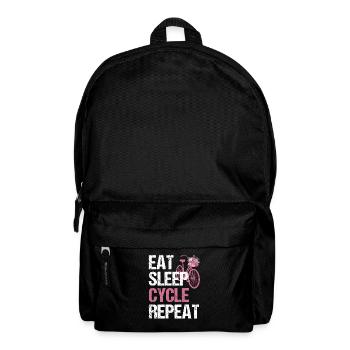 Eat Sleep Cycle Repeat - Fahrradleben Blumen - Rucksack - Schwarz - Vorne