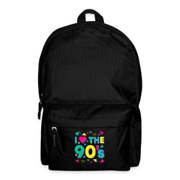 Gelbe 90er Retro Liebe Feier Laune - Rucksack - Schwarz - Vorne