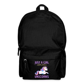 Nur Ein Mädchen, Das Einhörner Liebt. - Rucksack - Schwarz - Vorne