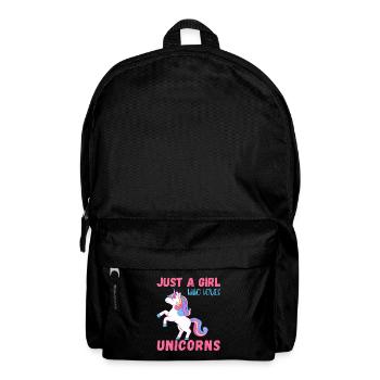 Nur Ein Mädchen, Das Einhörner Liebt - Rucksack - Schwarz - Vorne