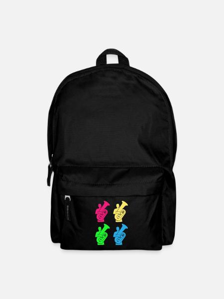 Bunte Tuba Spiel Freude Musikgeschenk - Rucksack - Schwarz