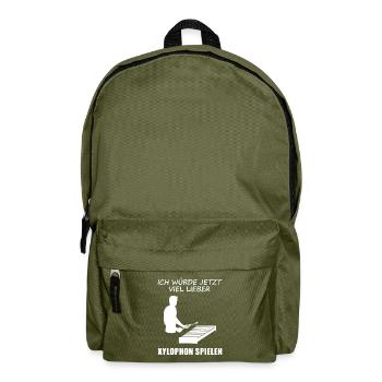 Xylophon Leidenschaft Musiker Statement - Rucksack - Olivgrün - Vorne