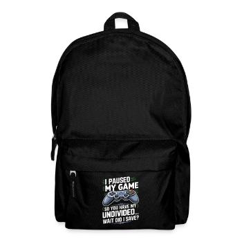 Gamer Gaming Zocken Zocker - Rucksack - Schwarz - Vorne