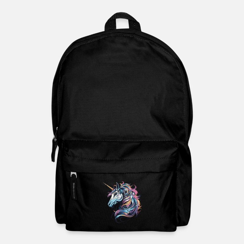 Einhorn Porträt - Rucksack - Schwarz