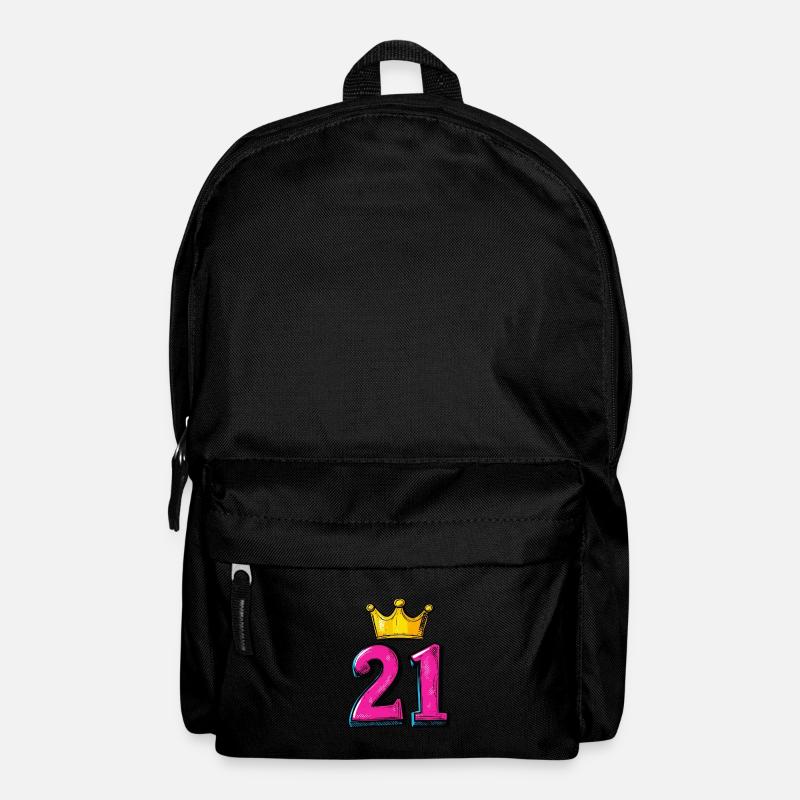 21 Zahl Trikot Krone - Rucksack - Schwarz