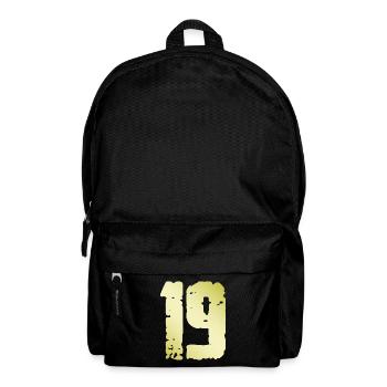 19 Zahl Vintage - Rucksack - Schwarz - Vorne