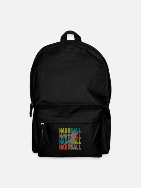 Cadeau de balle de handball joueur de handball vintage rétro - Sac à dos - noir