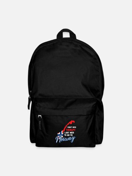 Norway therapy Scandinavia saying gift - Backpack - black