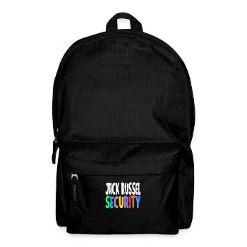 Jack Russel Sicherheit Diensthund Spruch Geschenk - Rucksack - Schwarz - Vorne