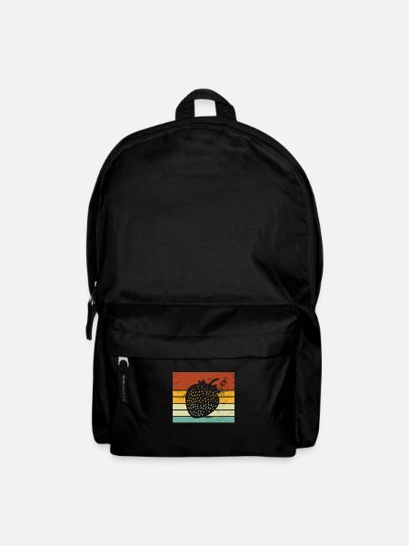 Strawberry Fruit Lover Retro Healthy Gift idea - Backpack - black