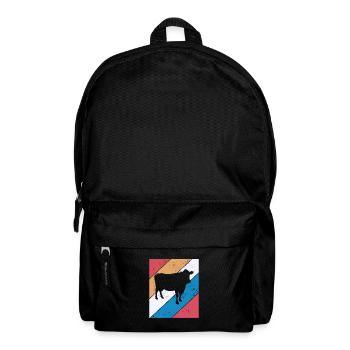 Kuh Retro Muh Landwirt Milch Bauernhof Geschenk - Rucksack - Schwarz - Vorne