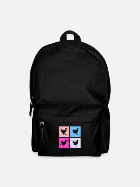 Huhn Hühner Hahn Bauer Retro Bauernhof Geschenk - Rucksack - Schwarz