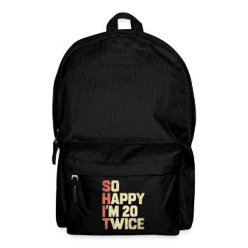 40. Geburtstag Geschenk 40 Jahre Geburtstagsspruch - Rucksack - Schwarz - Vorne