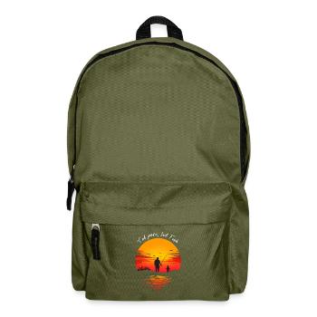Papa et moi, partenaires de pêche - Sac à dos - vert olive - Devant