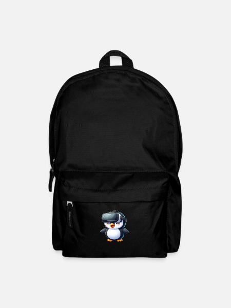Pinguin VR Gamer Zukunft Science Fiction - Rucksack - Schwarz