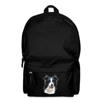 Tête de border collie (pour textiles foncés) - Sac à dos - noir - Devant