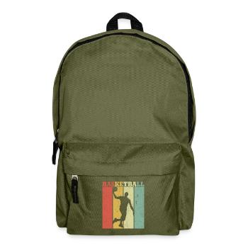 Retro-Basketballspieler - Rucksack - Olivgrün - Vorne