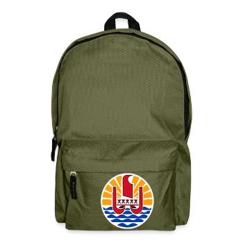 Nationalwappen von Französisch-Polynesien - Rucksack - Olivgrün - Vorne