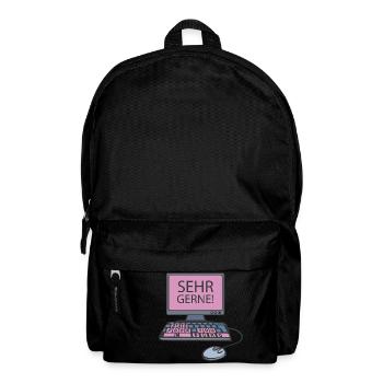 PC - Sehr gerne - pink - Rucksack - Schwarz - Vorne