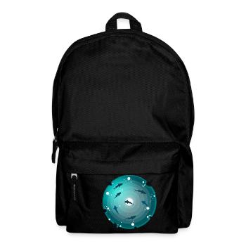 Underwater shark swarm danger for divers - Backpack - black - Front