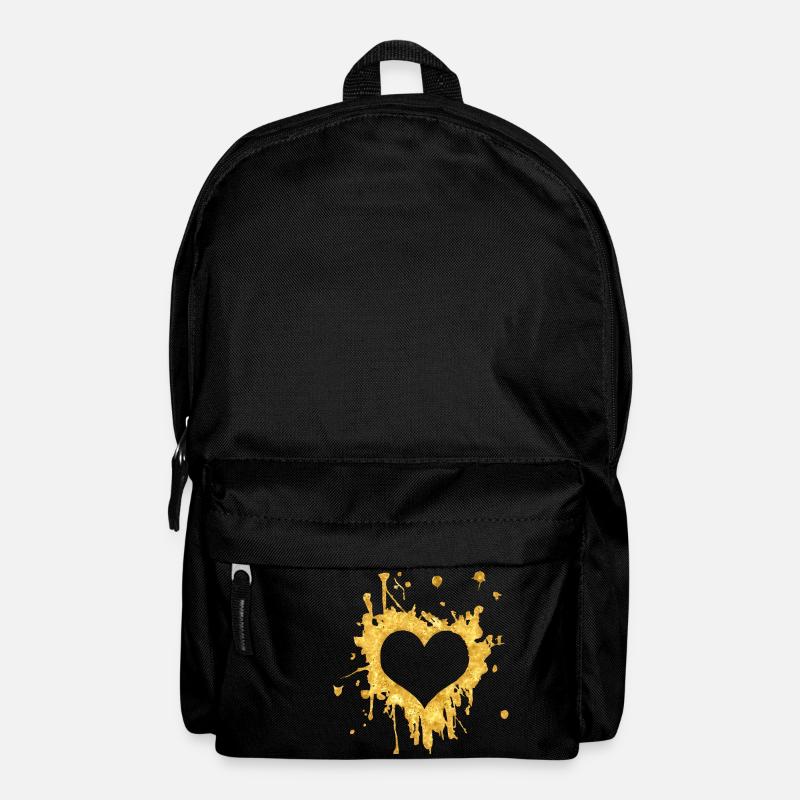 Herz spritzt Gold - Rucksack - Schwarz