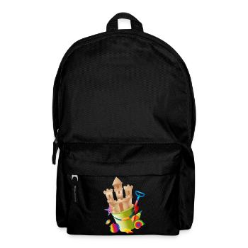 Eine Sandburg im Eimer weckt Urlaubsgefühle - Rucksack - Schwarz - Vorne