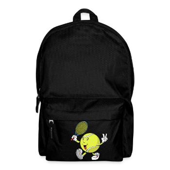 Mascotte de dessin animé de tennis - Sac à dos - noir - Devant