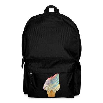 Regenbogen-Eiscreme Wellen - Rucksack - Schwarz - Vorne
