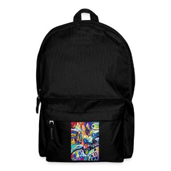 Abstract Chaos #9 original painting Design - Backpack - black - Front