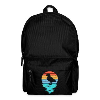 Cut Puffin Silhouette in Sea - Backpack - black - Front