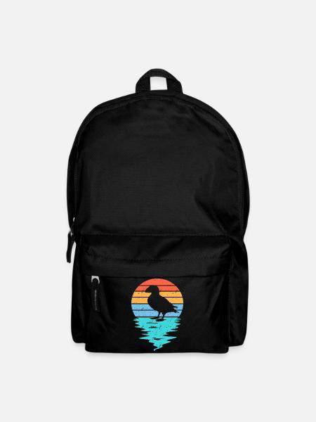 Silhouette de macareux coupée en mer - Sac à dos - noir