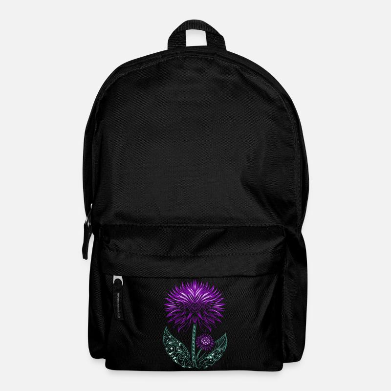 Distel lila Thistle - Rucksack - Schwarz