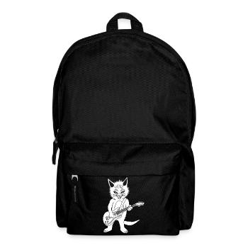 White cat guitarist - Backpack - black - Front