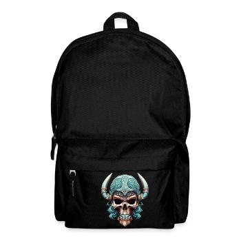 Ein Totenschädel trägt stolz einen Wikingerhelm - Rucksack - Schwarz - Vorne