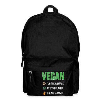 Vegan für Tiere, Planet, Menschen Design - Rucksack - Schwarz - Vorne