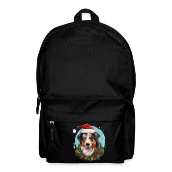 Australian Shepherd in Weihnachtsstimmung - Rucksack - Schwarz - Vorne