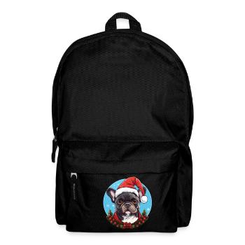 Chien de race Bulldog Français ambiance Noël - Sac à dos - noir - Devant