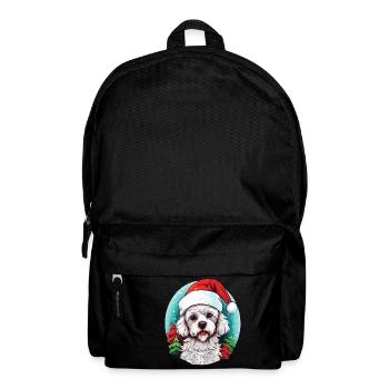 Bichon Dog Celebrating Christmas - Backpack - black - Front