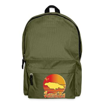 Nice souvenir gift idea map from Jamaica - Backpack - olive green - Front