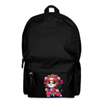 A cute ninja lion manga style - Backpack - black - Front