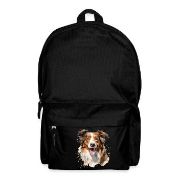 Un chien de la race berger australien aquarelle - Sac à dos - noir - Devant