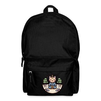 Ruhige Samurai-Katze in einem Zen-Garten - Rucksack - Schwarz - Vorne